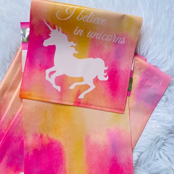 20 6x9 Pink Unicorn Poly Mailers shipping bags 4/$20 - Picture 2 of 13